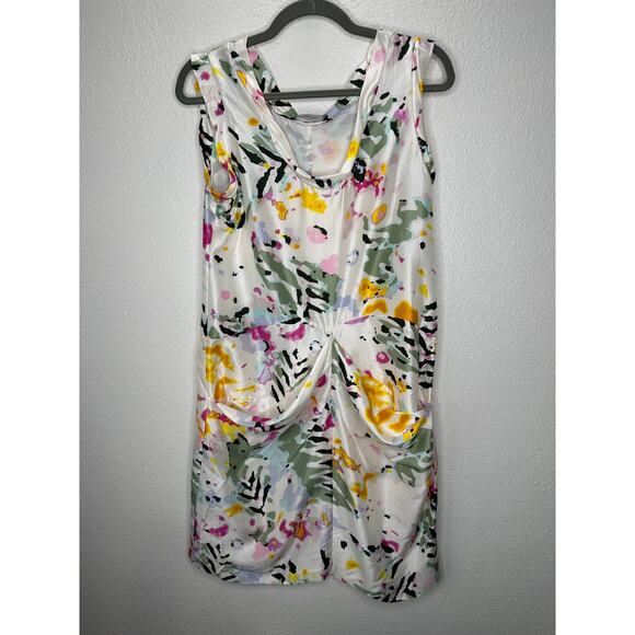 Thakoon White Floral Print Sleeveless Silk Sheath Mini Dress 6 - Picture 4 of 15